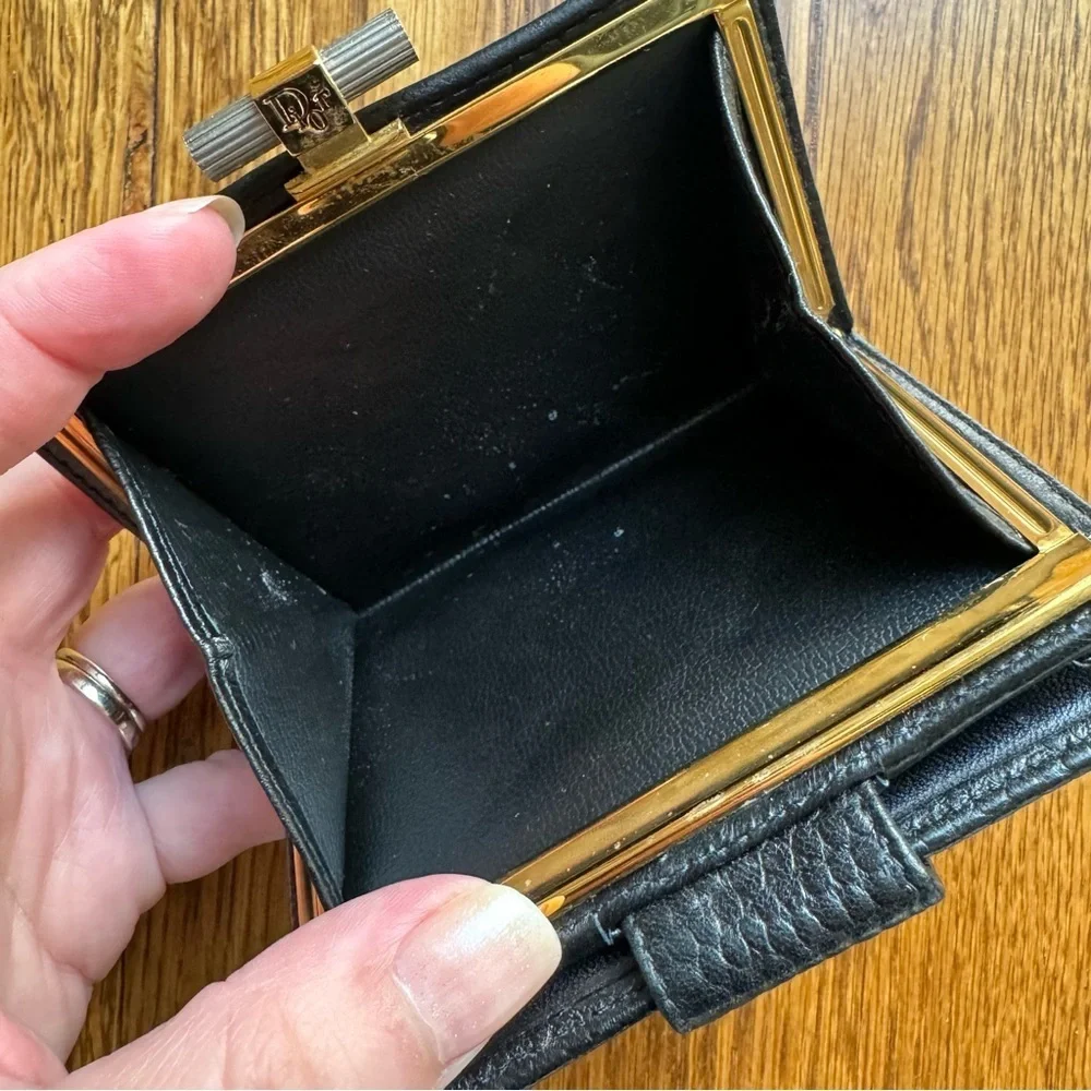 ⚡️Christian Dior Black Leather Compact Wallet (w/ COA)